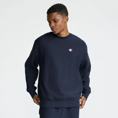 Champion Reverse Weave Crewneck Sweatshirt, C Logo In Blue