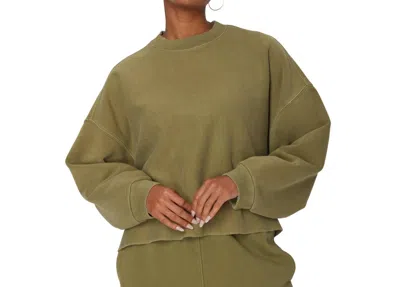 Champion Reverse Weave Crewneck Sweatshirt In Olive Green