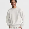 Champion Reverse Weave Crewneck Sweatshirt, White Vintage Script Logo In Gray