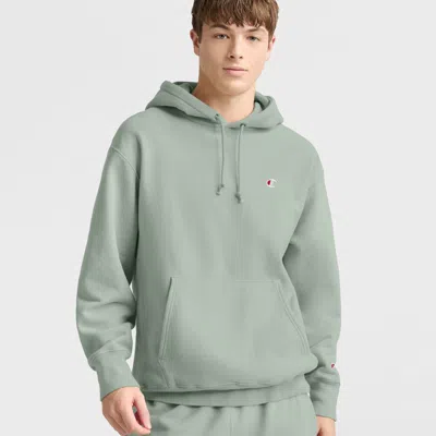 Champion Reverse Weave Dropped Shoulder Hoodie In Green