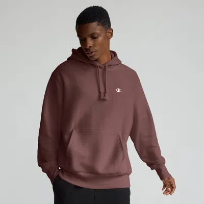 Champion Reverse Weave Hoodie, C Logo In Brown