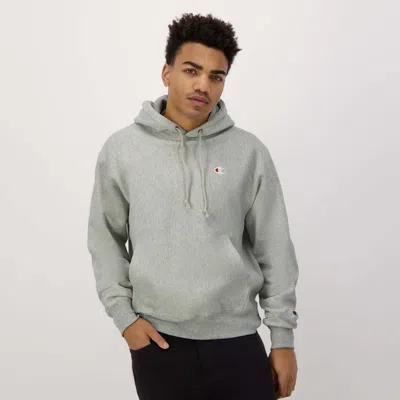 Champion Reverse Weave Hoodie, C Logo In Gray