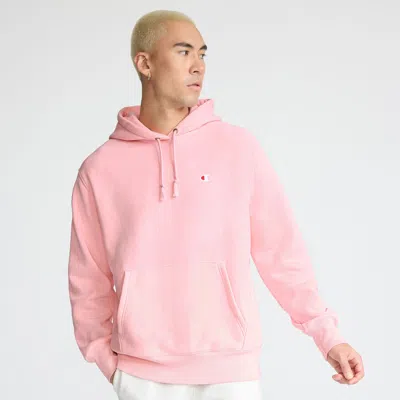 Champion Reverse Weave Hoodie, C Logo In Pink