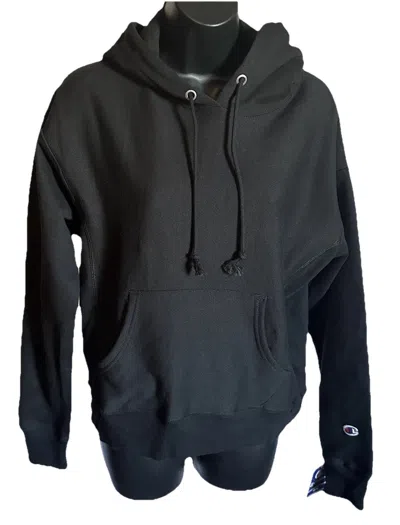 Champion Reverse Weave Hoodie Women's Black Long Sleeve Pullover Srt656