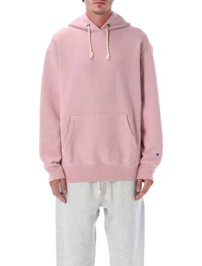 Champion Reverse Weave Patch Hoodie In Pink