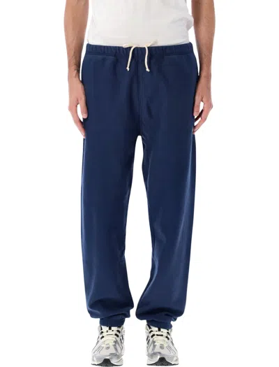 Champion Reverse Weave Relax Core Fit Joggers With Brushed Heavyweight Fleece In Blue