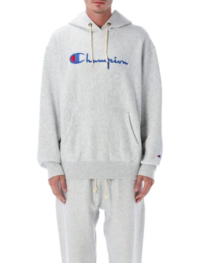 Champion Reverse Weave Relaxed Fit Hoodie With Embroidered Chest Logo In Neutral