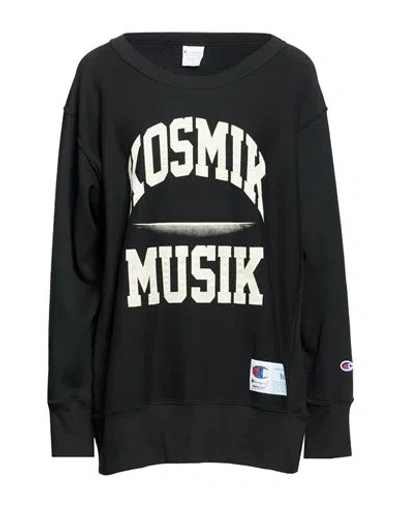 Champion Reverse Weave Woman Sweatshirt Black Size M Cotton
