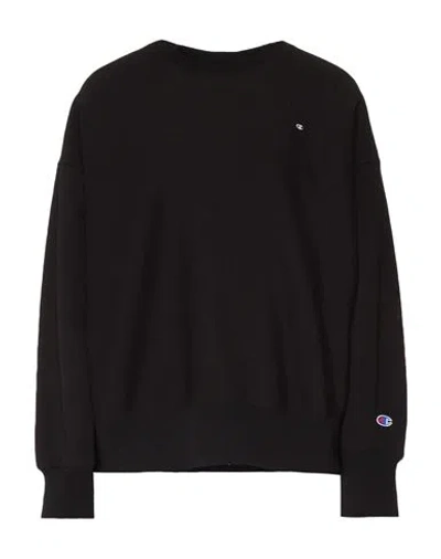 Champion Reverse Weave Woman Sweatshirt Black Size S Cotton, Polyester