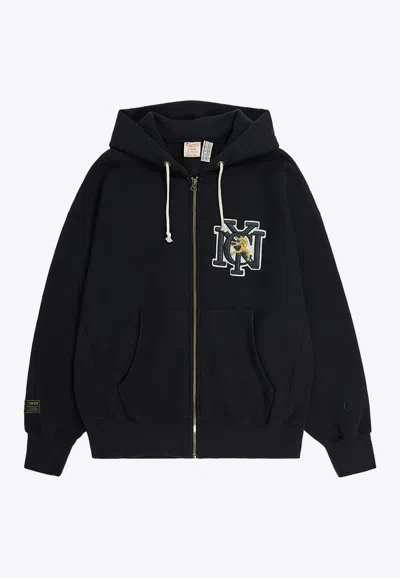 Champion Reverse Weave Zip-up Hooded Sweatshirt In Black