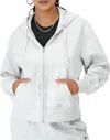 Shop Champion Reverse Weave Zip Up Stadium Hoodie In Silver Grey