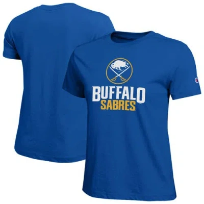 Champion Royal Buffalo Sabres Wordmark Lockup T-shirt In Blue
