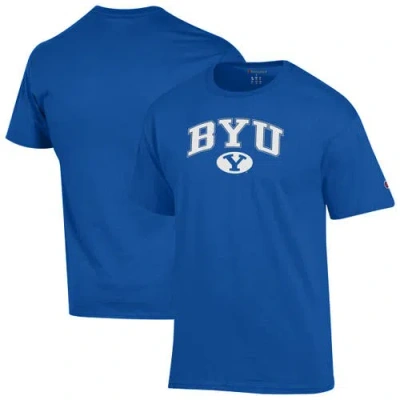 Champion Royal Byu Cougars Arched Logo T-shirt In Blue