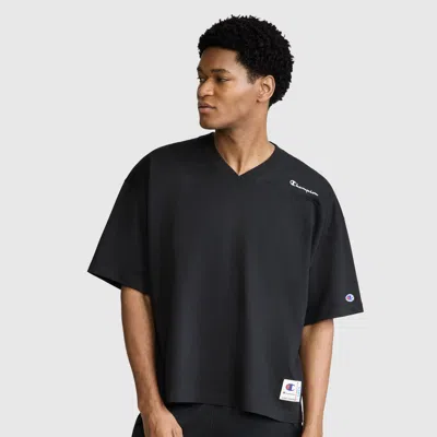 Champion Short Sleeve Boxy T-shirt, Embroidered Script Logo In Black