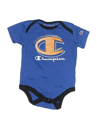 Pre-owned Champion Babies' Short Sleeve Onesie In Blue