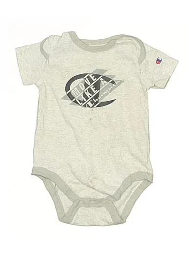 Pre-owned Champion Babies' Short Sleeve Onesie In Silver