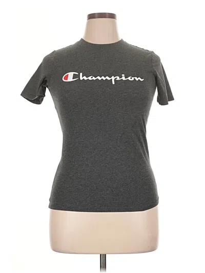 Pre-owned Champion Short Sleeve Top Gray Crew Neck Tops