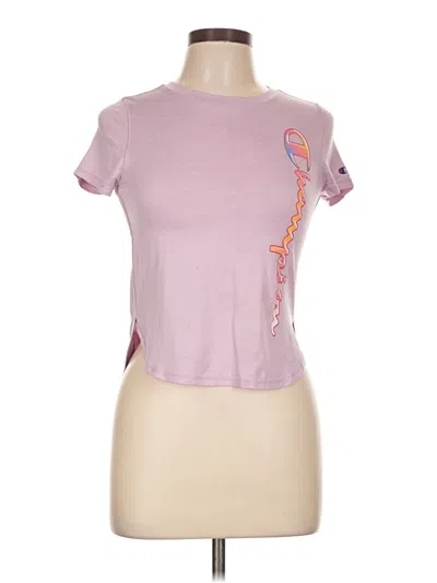 Pre-owned Champion Short Sleeve Top Pink Crew Neck Tops