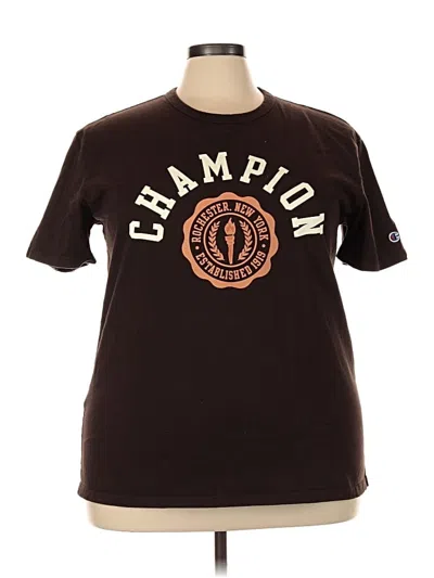 Pre-owned Champion Short Sleeve T-shirt In Brown