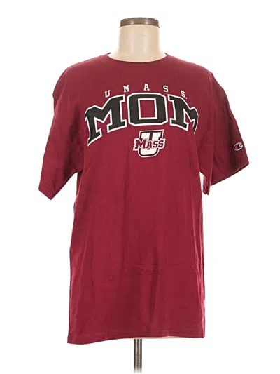 Pre-owned Champion Short Sleeve T-shirt In Burgundy
