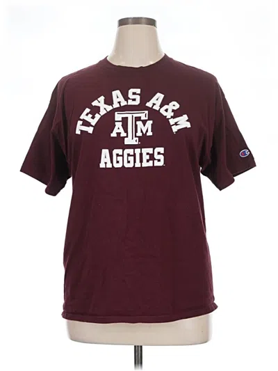 Pre-owned Champion Short Sleeve T-shirt In Burgundy