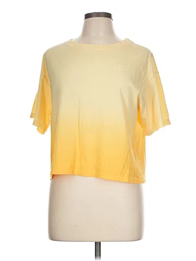 Pre-owned Champion Short Sleeve T-shirt In Yellow