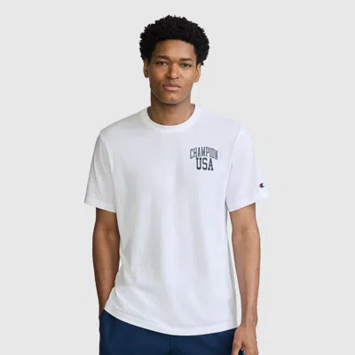 Champion Short Sleeve Usa T-shirt In Bright White