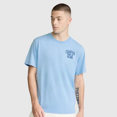 Champion Short Sleeve Usa T-shirt In Placid Blue