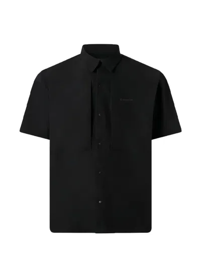 Champion Short-sleeved Button-up Shirt In Black