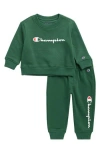 Champion Signature Crewneck Sweatshirt & Joggers Set In Green