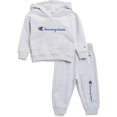 Champion Babies'  Signature Hoodie & Joggers Set In Grey Heather