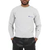 Champion Silver Grey Reverse Weave Script Logo Crew Sweatshirt In Grey/silver Tone