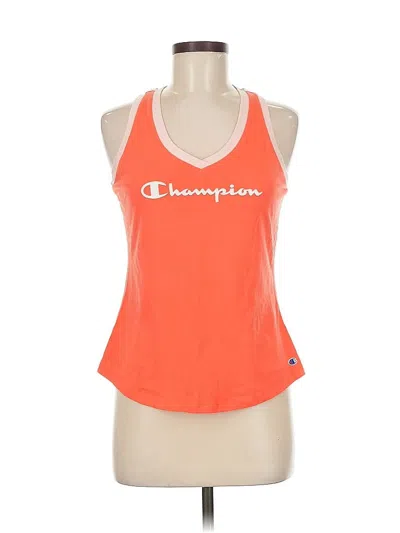 Pre-owned Champion Sleeveless Top Orange Halter Neckline Tops