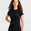 Champion Slim Ribbed Tee, Iconic C Patch In Black
