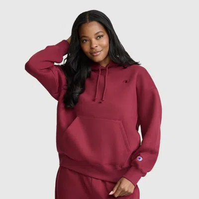 Champion Small C Freshman Powerblend Hoodie In Cabernet