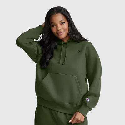 Champion Small C Freshman Powerblend Hoodie In Chive
