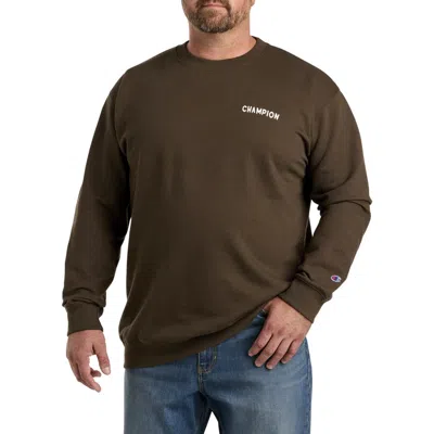 Champion Small Script Crewneck Sweatshirt In Briefly Brown