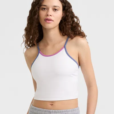 Champion Soft Touch Longline Cami, Shelf Bra, C Logo In White