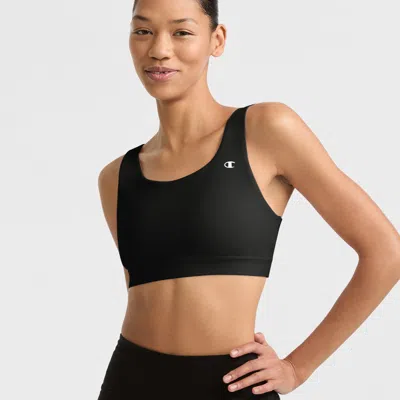Champion Soft Touch Sports Bra, C Logo In Black
