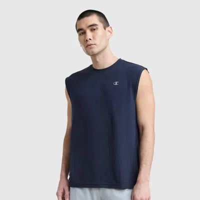 Champion Sport Crewneck Muscle Tee, Script Logo In Blue