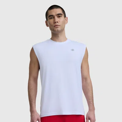 Champion Sport Crewneck Muscle Tee, Script Logo In Blue