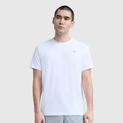 Champion Sport Crewneck T-shirt, Script Logo In White