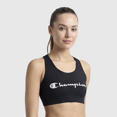 Champion Sports Bra, Script Logo In Black