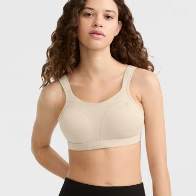 Champion Spot Comfort High-impact Sports Bra, C Logo In Neutral