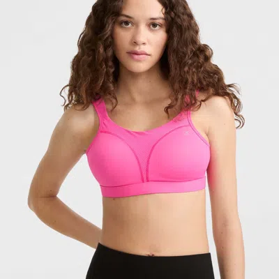 Champion Spot Comfort High-impact Sports Bra, C Logo In Pink