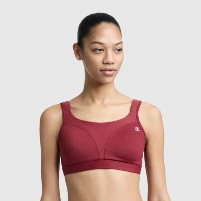 Champion Spot Comfort High-impact Sports Bra, C Logo In Red