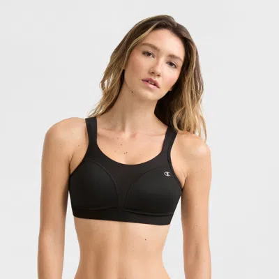 Champion Spot Comfort High-impact Sports Bra, C Logo In Black
