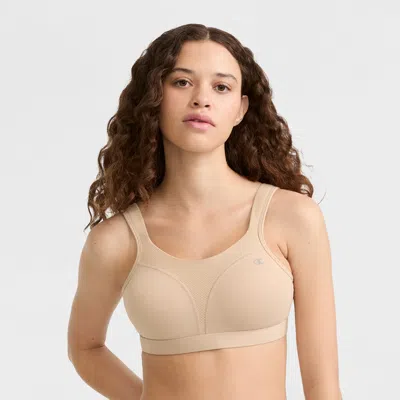 Champion Spot Comfort High-impact Sports Bra, C Logo In Nude
