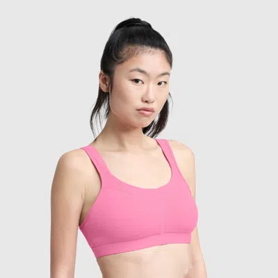 Champion Spot Comfort High-impact Sports Bra, C Logo In Pink Cosmos