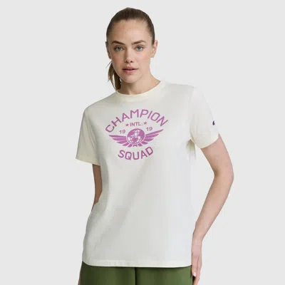 Champion Squad Graphic T-shirt In Unbleached Cotton